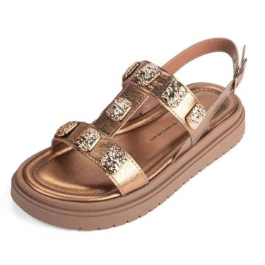 Imagem de Sandália Feminina Flatform Pratica Peças Brilhantes Dakota