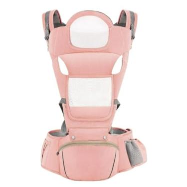 Imagem de Canguru Para 0-3 Anos Ergonômico 3 Em 1 Estilo Canguru Frontal Infantil Hipseat (Rosa)