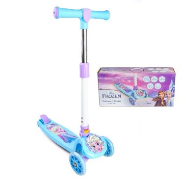 Imagem de Patinete Infantil 3 Rodas com Luzes Frozen