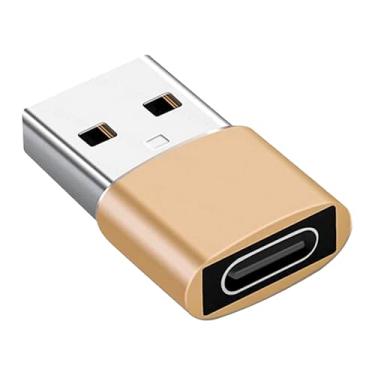 Imagem de Adaptador USB A Macho x Tipo C Fêmea - OTG Dourado