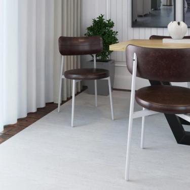 Imagem de Cadeira de Jantar Kyta Revestimento Sintético Est.Branca - Metalig