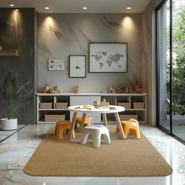 Imagem de Tapetes São Carlos – Tapete Relex N Orgânico Trigo | Formato Cantos com Fios Longos de 15mm | Lavável, Macio e Ideal p/Salas Sofisticadas | 1,5cm x 1,5m x 2m