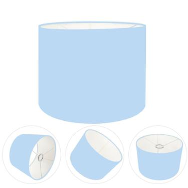 Imagem de Cúpula Abajur E Luminária Cilíndrica Vivare Cp-7011 ø30x21cm - Bocal Nacional Azul-bebê