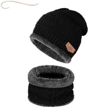 Imagem de Gorro E Gola De Lã Forrado Com Pele Para Motoqueiro Inverno