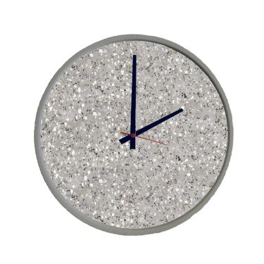 Imagem de Relógio Round Cinza Mostrador Terrazzo Ponteiro Preto 50 cm 