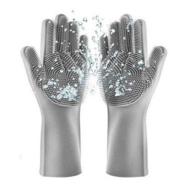 Imagem de Luvas De Silicone Lavar Louça Carros Pets Alimentos