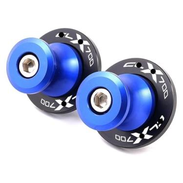 Imagem de BYYINGSUS Acessórios de modificação Carretéis de braço oscilante de motocicleta Parafusos deslizantes M10 compatíveis com 700 CLX 700CLX 700CL-X CF700CLX700 CL-X700(azul)