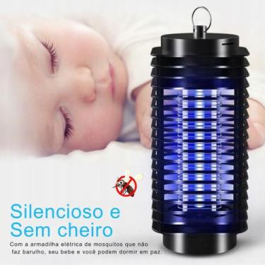 Imagem de Armadilha Mata Mosquito Pega Inseto Led Luz Choque Elétrico - DropJT