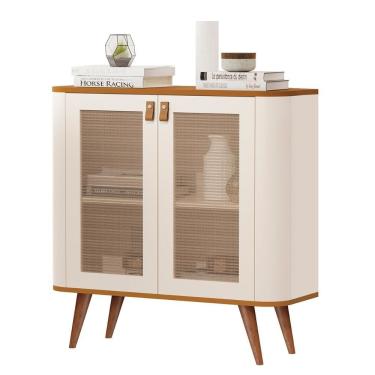 Imagem de Aparador Buffet Jutai New Com 2 Portas Pés De Madeira Maciça Off White Nature