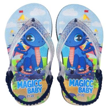 Imagem de Chinelo Menino Bebê Sandália Dragão Azul Magicc Baby, 19/20