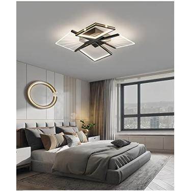 Imagem de Luminária de teto LED, Luminária de teto quadrada para quarto, Luminária de teto moderna para quarto, regulável com controle remoto, Luminária de sala simples e moderna, Nova luminária de tr