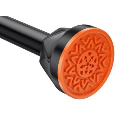 Imagem de Varão de cortina de chuveiro de 81 a 234 cm, sem broca, tensão, nunca enferruja, haste de cortina de chuveiro antiderrapante para janela de banheiro, haste de cortina de tensão ajustável. Preto