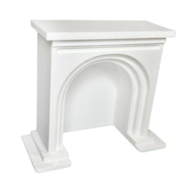 Imagem de JWQFBC Lareira em Miniatura para Casa de Bonecas em Escala 1/18, Móveis Decorativos, Modelo em Miniatura para Decoração de Armário de Exposição, Branco