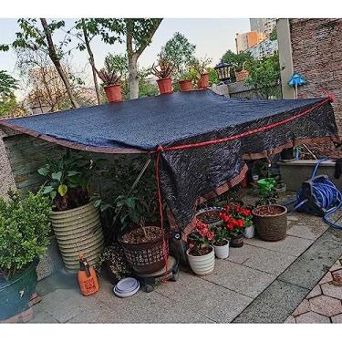 Imagem de WUHUQN Tela de sombra, protetor solar/tecido de sombra resistente a UV, vela de sombra retangular ao ar livre, capa de malha de sombra preta resistente a rasgos, para plantas, varandas, canis, pérgola