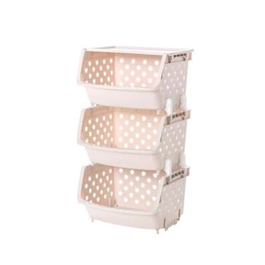 Imagem de Prateleira multicamadas para chão de cozinha, cesta de armazenamento de frutas e legumes, bancada de cozinha, cesta de armazenamento de vegetais e frutas, organizador de bancada de cozinha (cor: 4