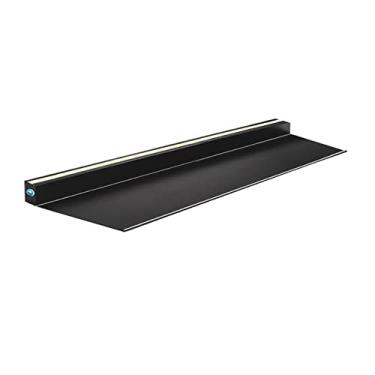 Imagem de Prateleiras de parede de metal, prateleiras flutuantes de alumínio com luz LED para decoração da sala de estar do quarto, montadas na parede para plantas, organização de armazenamento de lib