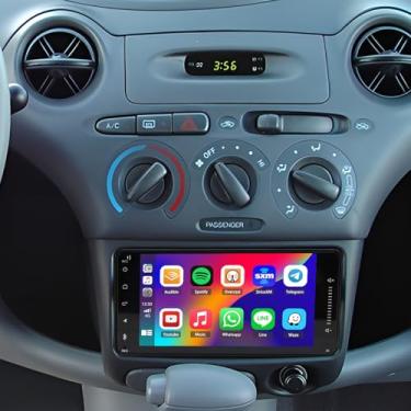 Imagem de Rádio automotivo para Toyota Echo 2000-2005 sem fio Carplay e Android Auto, tela sensível ao toque IPS de 9 polegadas para Echo Car Stereo BT FM in Dash GPS WiFi Câmera de backup SWC-2 + 32G