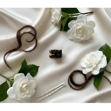 Imagem de Tartaruga Elegante Prendedor de Cabelo, Acessório para Penteado Médio, 4,5 x 3,0 cm, Design Clássico