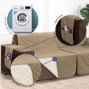 Imagem de Capa Protetora de Sofá Retrátil Assento 2,40m Dupla Face - MR ENXOVAIS