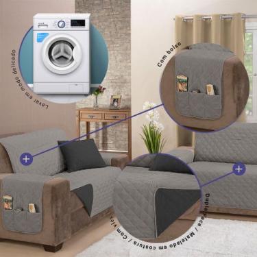 Imagem de Capa Protetora de Sofá Padrão 4 Lugares Manu Matelado Dupla Face - MR 