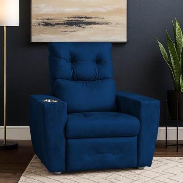 Imagem de Poltrona Idoso Reclinável 3 Posições Magazine - BL Decor, Azul