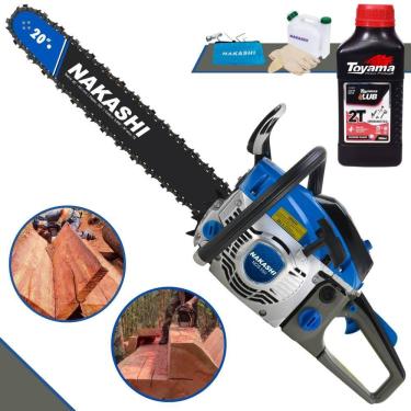 Imagem de Motor Serra À Gasolina Nakashi NCS550 54,6cc Carburador Walbro e Vela NGK Profissional C/ Carcaça de Magnésio e Sabre 20 Polegadas + ÓLEO TOYAMA EXTRA