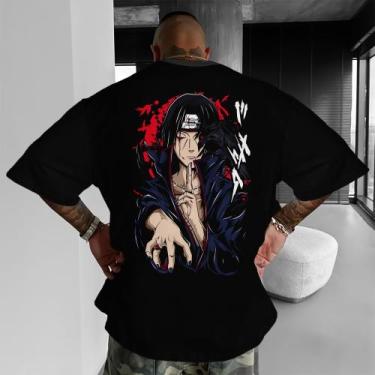 Imagem de Camiseta Oversized Algodão Anime Uchiha Itachi Clan Mangekyou Sharinga