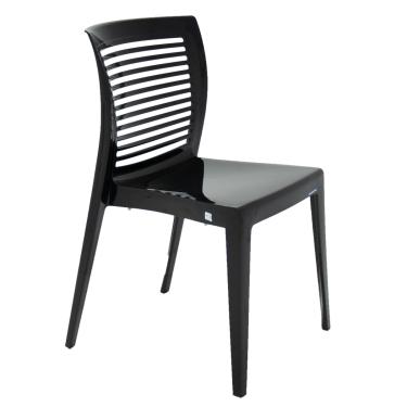 Imagem de Cadeira Tramontina Victória Preta com Encosto Vazado Horizontal em Polipropileno
