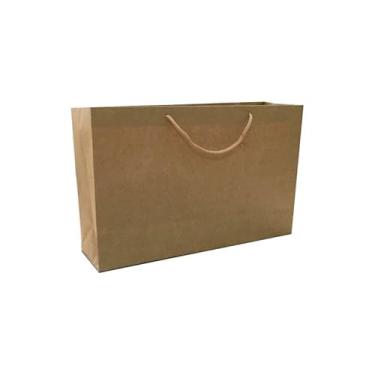 Imagem de Sacola de Papel Colorida 21x32x10cm, Papel Resistente para Lojas, Presentes, Eventos e Embalagens Comerciais 10 unidades(Kraft)