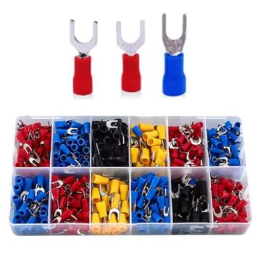 Imagem de Conjunto de terminais de prensa a frio, conectores de garfo pré-isolado/tipo O/mola/tubo, fiação elétrica automotiva de nariz de fio de cobre (SV-430 PCS)