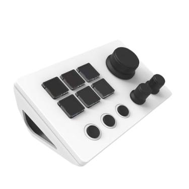 Imagem de AsrMyjcx Controlador de fluxo Dock Gaming Atalho Teclado Macro de streaming para criadores de conteúdo, Branco