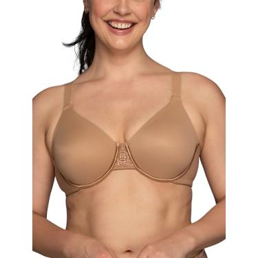 Imagem de Vanity Fair Sutiã redutor feminino Beauty Back Smoothing, minimiza a linha do busto até 3,8 cm, bojos não acolchoados até a altura, Totalmente bronzeado, 36C