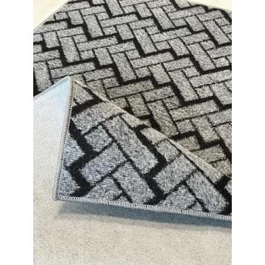 Imagem de Tapete Para Sala Quarto Cinza Preto 1,00 X 1,50m Pequeno Feltro Macio7845176301567