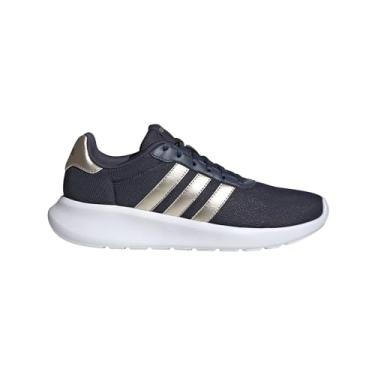 Imagem de adidas Tênis de corrida feminino Lite Racer 3.0, Shadow Navy Champagne Met, 39