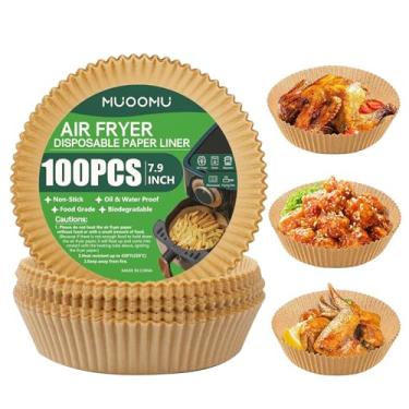 Imagem de Air Fryer Disposable Paper Liner, 100PCS Non-Stick Round Parchment Paper, Air Fryer Accessories, Oil Proof, Water Proof, Cooking Baking Roasting Filter Paper for Microwave Oven Frying Pan(7.9inch)