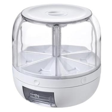Imagem de Dispenser Giratório 6 em 1 Hermético para Grãos, Cereais e Arroz - Vedação Antiumidade