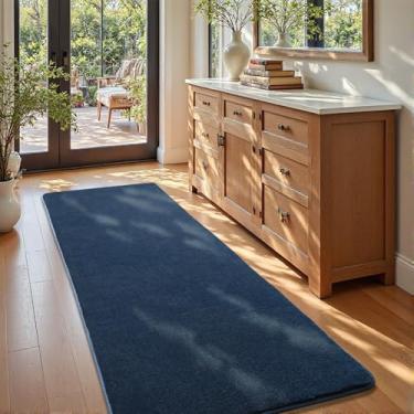Imagem de Tapete de corredor de corredor de 6 x 15 cm para quarto, azul marinho, lavável, tapete para quarto, sala de estar, cozinha, berçário, antiderrapante, espesso, viscoelástico, para dormitório, corredor,