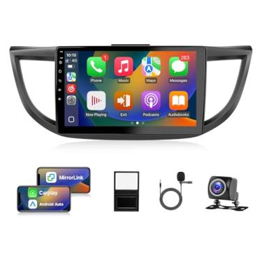 Imagem de Rádio automotivo Android para Honda CRV 2012 2013 2014 2015 2016 sem fio Carplay e Android Auto, tela de toque IPS de 10,1 polegadas estéreo para carro no painel, GPS, Bluetooth, FM, WiFi, câmera de