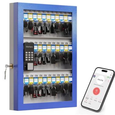Imagem de WeHere SAFE72 Suporte de parede para caixa de bloqueio, aplicativo Bluetooth/compartilhamento de senha única/controle remoto Wi-Fi/código fixo/desbloqueio de chaves, armário de chave inteligente,