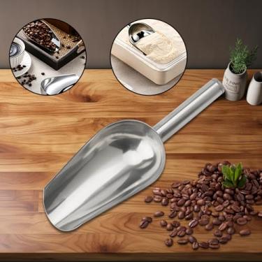 Imagem de Colher de gelo pequena de metal para freezer – Colher de gelo de aço inoxidável para cozinha, freezer, bar, festa de casamento, multiuso para doces/farinha/alimentos secos para animais de estimação