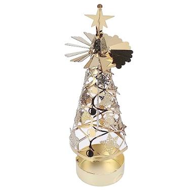 Imagem de Zerodis Castiçal Rotativo de Aço Inoxidável, Design Inovador, Suporte de Vela Funcional para Festivais de Escritório, Casamento e Natal (Floco de neve dourado)