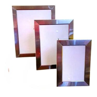 Imagem de Porta Retrato, Moldura Quadro,Dourado Prata Preto Fosco Metal C Vidro Porta Foto Essencial para decoração(Dourado - Fina)