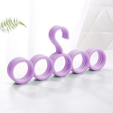 Imagem de Cabide de cachecol sem obstáculos com 5 furos – Solução de armazenamento de plástico durável para cachecóis, cintos e joias LYJ05