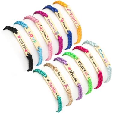Imagem de Latocos 12 pulseiras infantis para meninas, joias infantis, unicórnio, contas de argila, ajustável, pulseiras da amizade, lembrancinhas de festa de aniversário, presentes, Adjustable, Liga metálica