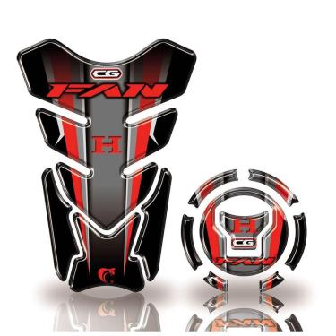 Imagem de Adesivo Protetor Tanque E Bocal Honda Cg Fan + 2018 Vermelho