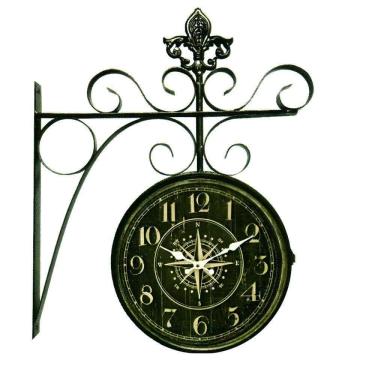 Imagem de Relógio Dupla Face Estação Estrela Retrô Preto Em Metal