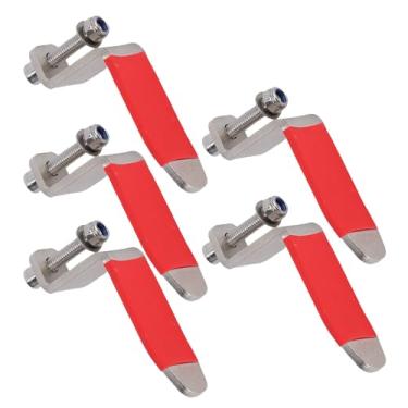 Imagem de Luocute 5 Peças de Gancho para Pistola de Pregos de Ar Em Forma de L, Ferramenta Pneumática de Aço Inoxidável, Gancho de Viga Com Encaixe Giratório Robusto para Pistolas de Sopro e