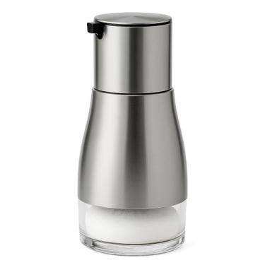 Imagem de Porta Tempero de Vidro, Saleiro e Pimenteiro em Aço Inox, 320ml, Design Moderno, 15cm Altura, Tampa Dosadora, Para Temperos e Condimentos