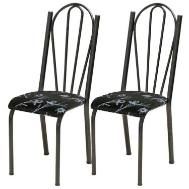 Imagem de Kit 02 Cadeiras Tubu America 021 Cromo Pt