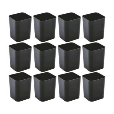 Imagem de Kit 12 Porta objetos caneta multiuso organização cor preto - Dello